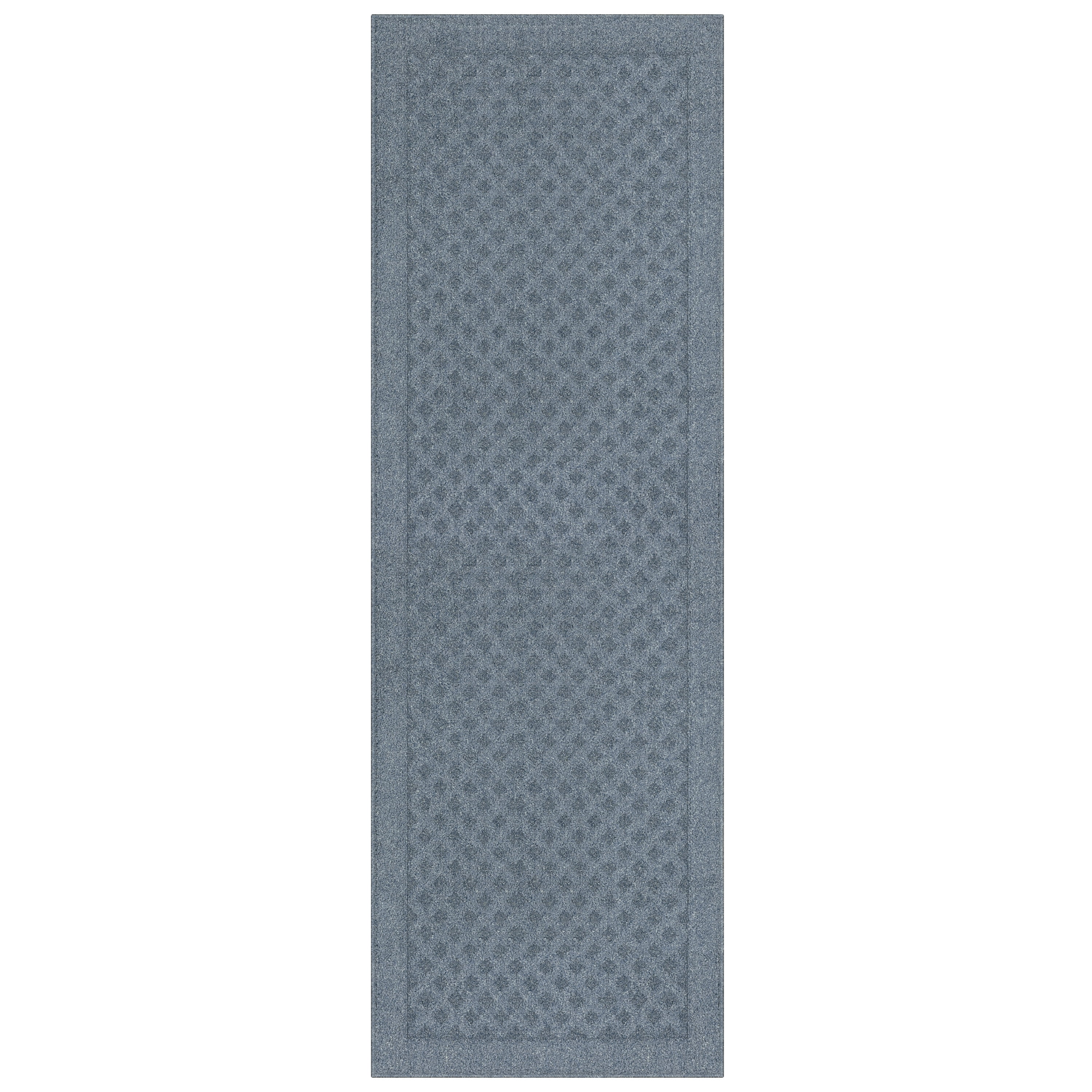 Mainstays Dylan Solid Diamond Indoor Runner Rug, Navy Heather, 2 ft 6 in x 8 ft