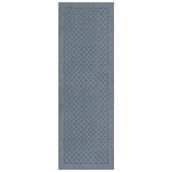 Mainstays Traditional Dylan Solid Diamond Indoor Runner Rug, Navy Heather, 2'6" x 8'