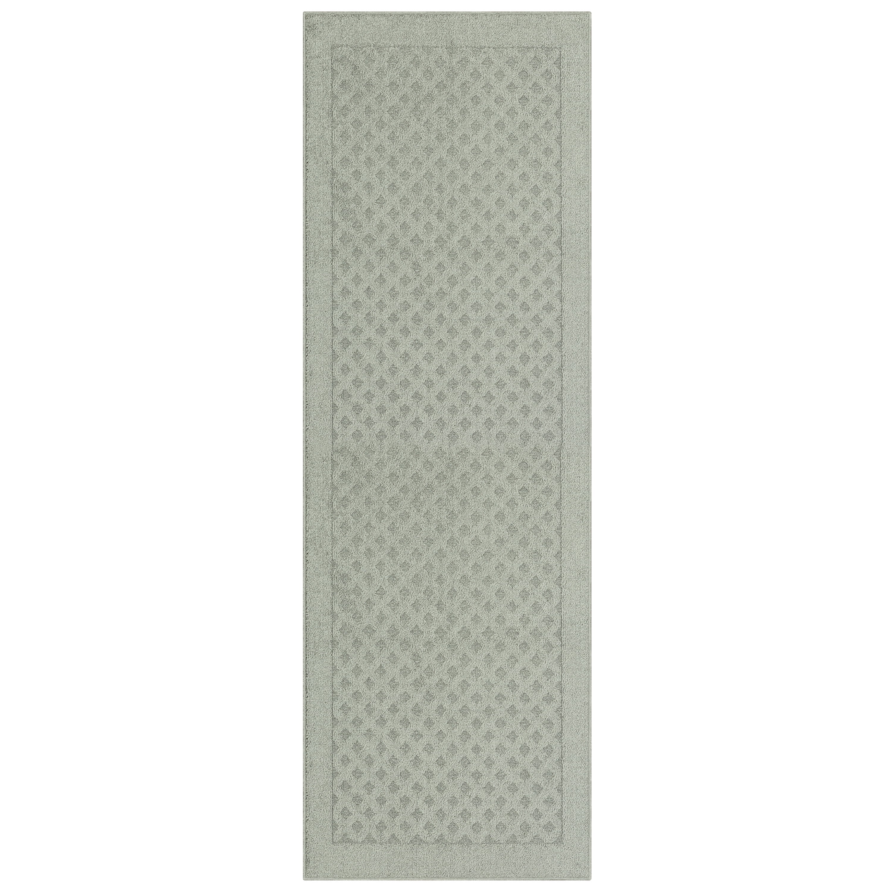 Mainstays Dylan Solid Diamond Runner Rug, Gray Pewter, 2'6" x 8'