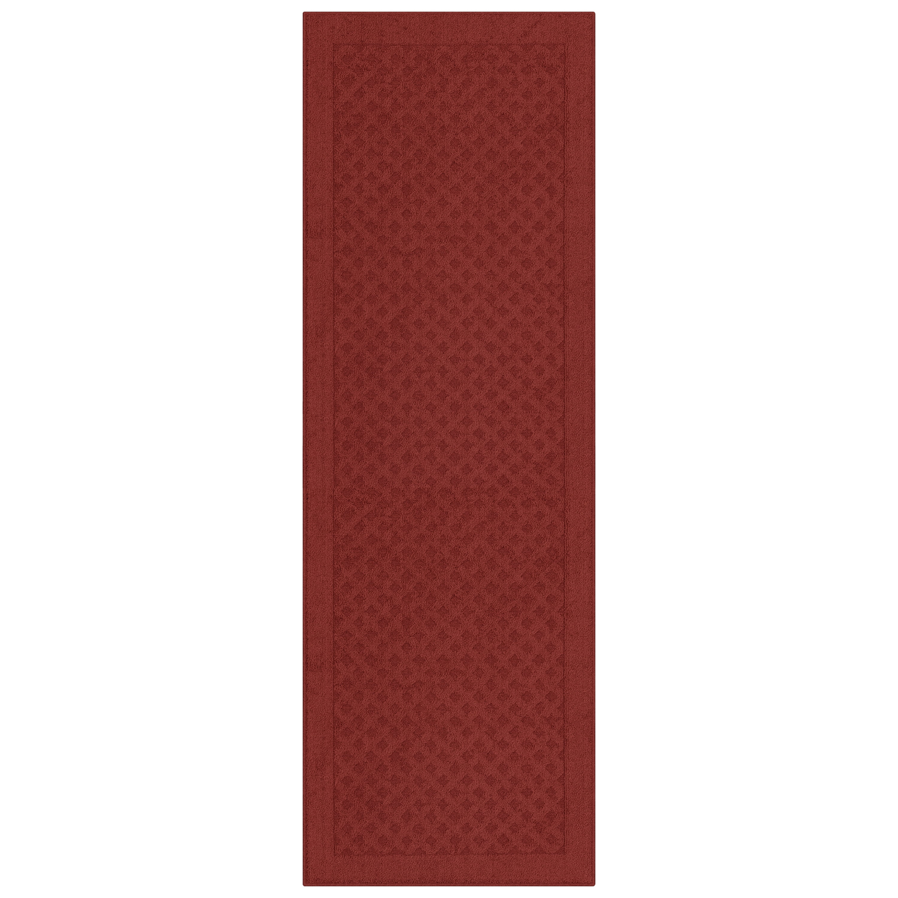 Mainstays Traditional Dylan Solid Diamond Runner Rug, Red, 2'6" x 8''
