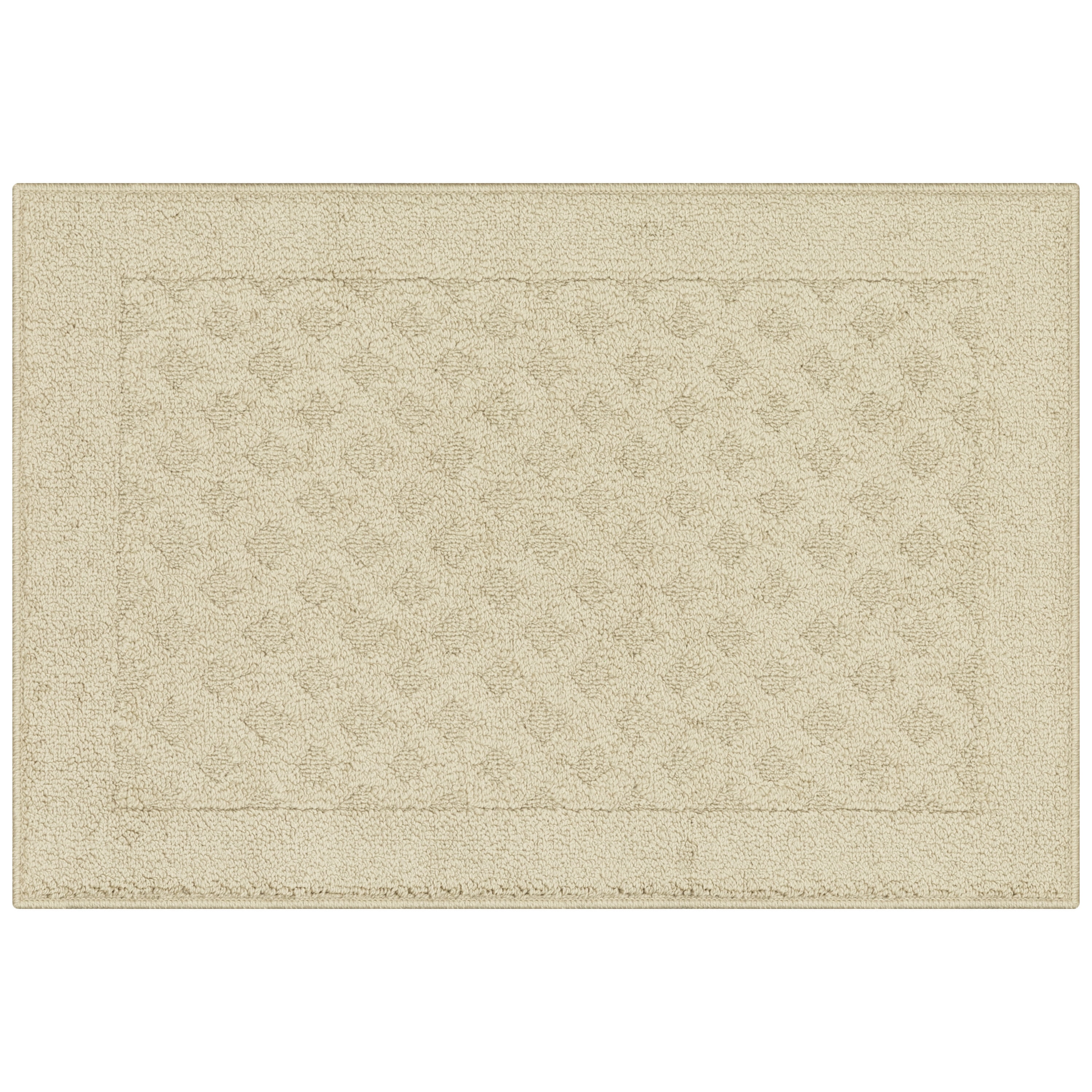 Mainstays Dylan Solid Diamond Olefin Beige Indoor Accent Rug, 1'8"x2'6"