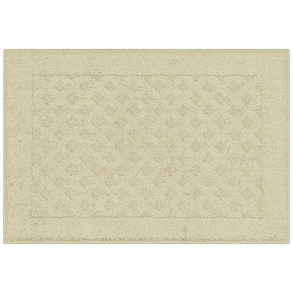 Mainstays Dylan Solid Diamond Olefin Beige Indoor Accent Rug, 1'8"x2'6"