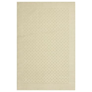 Mainstays Dylan Solid Diamond Olefin Beige Indoor Area Rug, 4'x5'4"