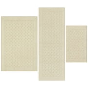 Mainstays Dylan Solid Diamond Olefin Beige Indoor Rug Set, 3-Piece Accent Rug Set