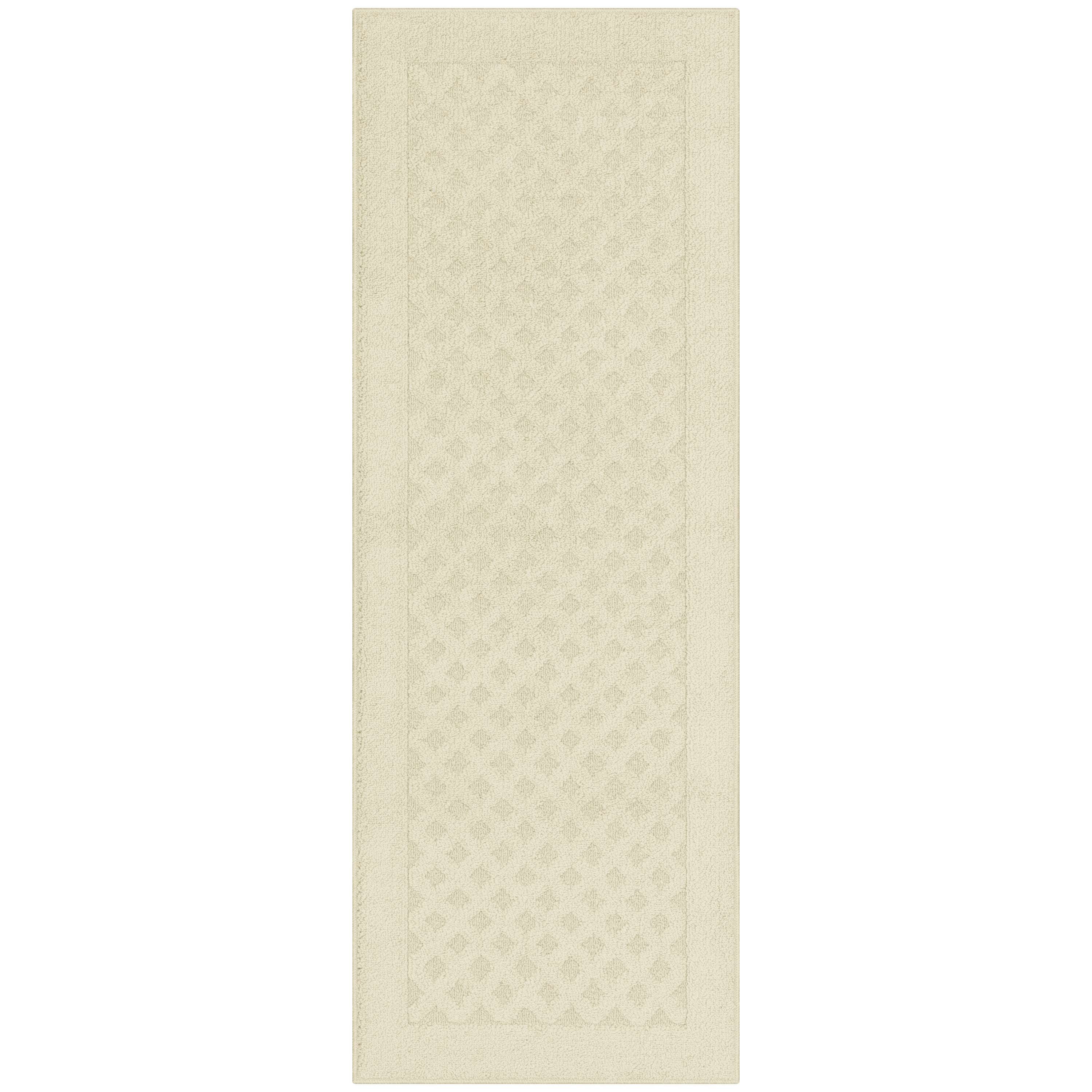 Mainstays Dylan Solid Diamond Olefin Beige Indoor Runner Rug, 1'9"x5'