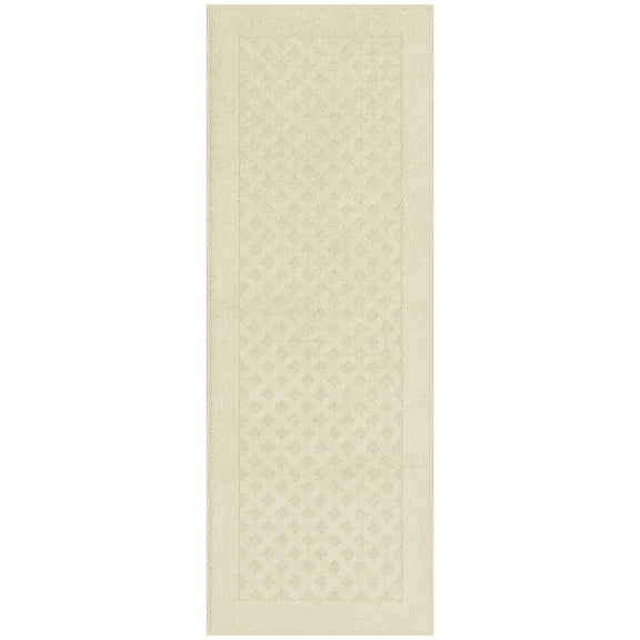 Mainstays Dylan Solid Diamond Olefin Beige Indoor Runner Rug, 1'9"x5'