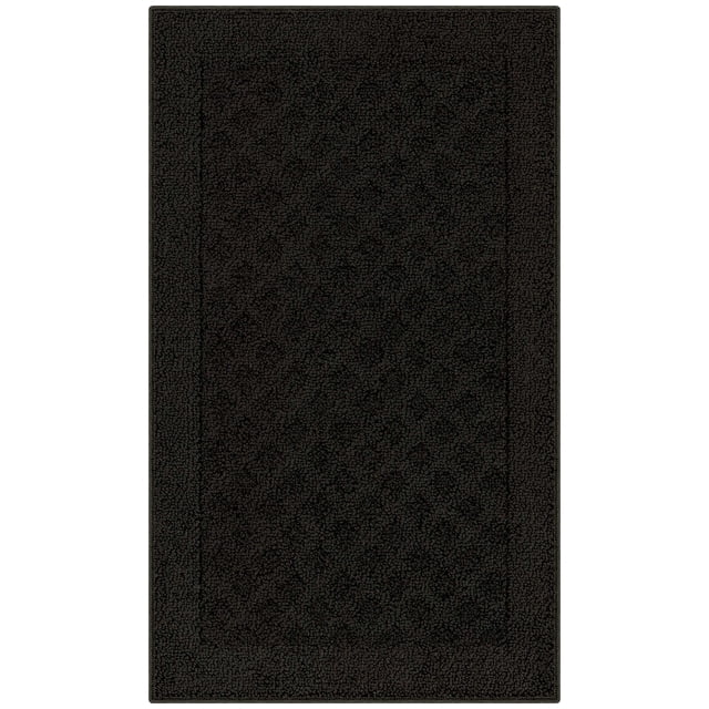 Mainstays Dylan Solid Diamond Olefin Black Indoor Accent Rug, 1'8
