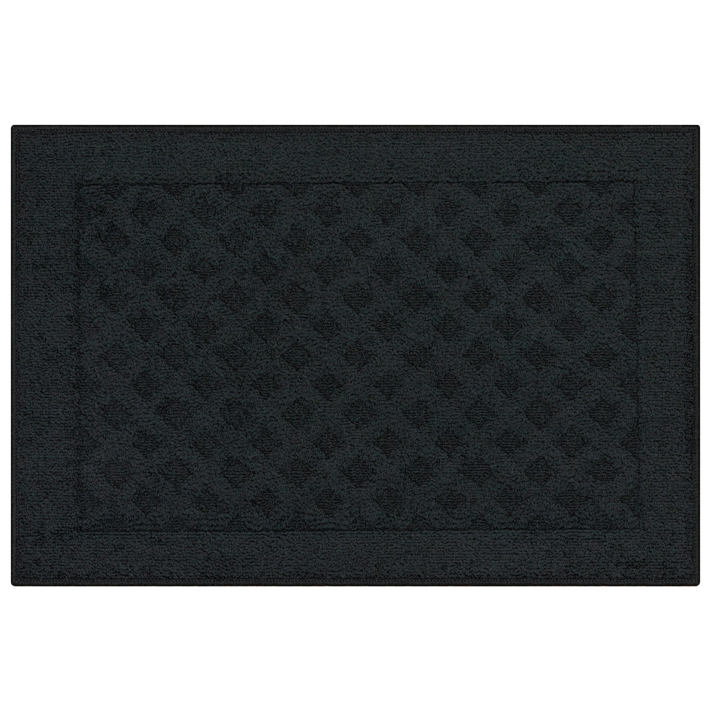 Mainstays Dylan Solid Diamond Olefin Black Indoor Accent Rug, 1'8"x2'6"