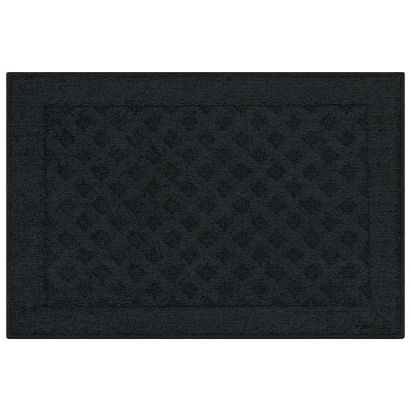 Mainstays Dylan Solid Diamond Olefin Black Indoor Accent Rug, 1'8"x2'6"