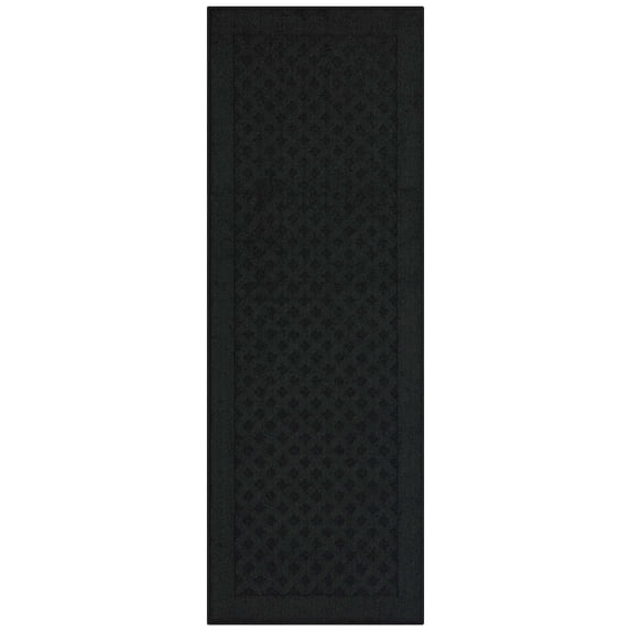 Mainstays Dylan Solid Diamond Olefin Black Indoor Runner Rug, 2'x6'