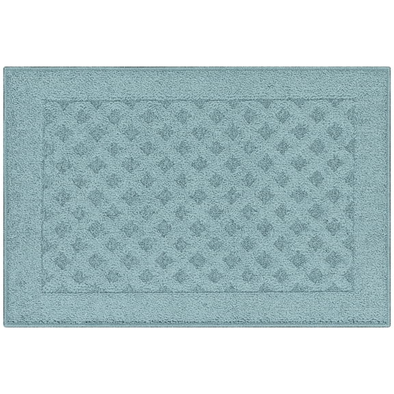 Mainstays Dylan Solid Diamond Olefin Blue Indoor Accent Rug, 1'8"x2'6"