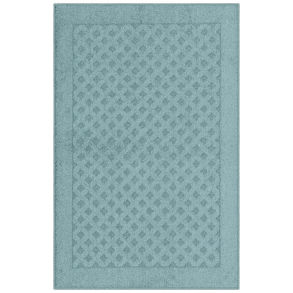 Mainstays Dylan Solid Diamond Olefin Blue Indoor Accent Rug, 2'6"x3'10"