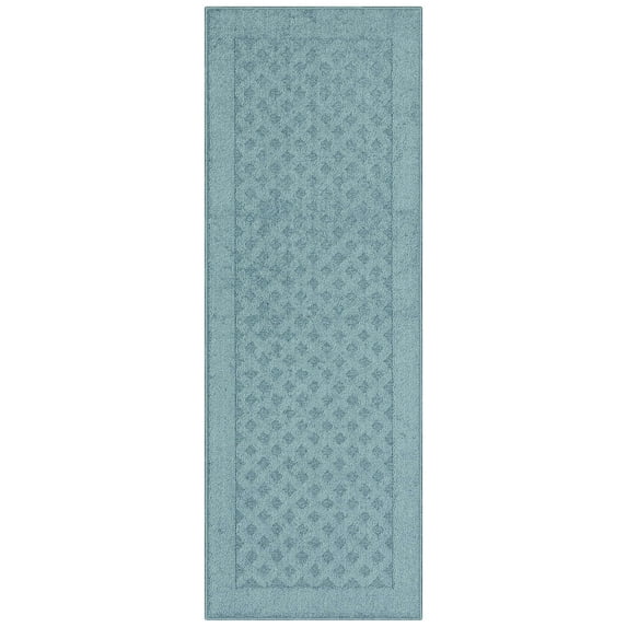 Mainstays Dylan Solid Diamond Olefin Blue Indoor Runner Rug, 1'9"x5'