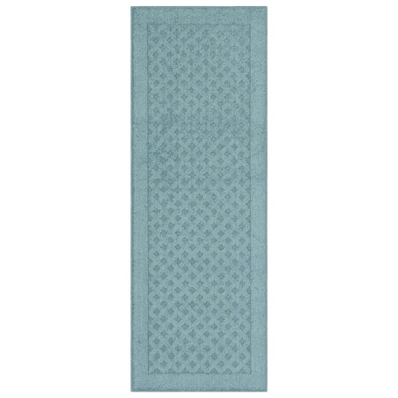 Mainstays Dylan Solid Diamond Blue Indoor Runner Rug, 2' x 6', Skid-Resistant
