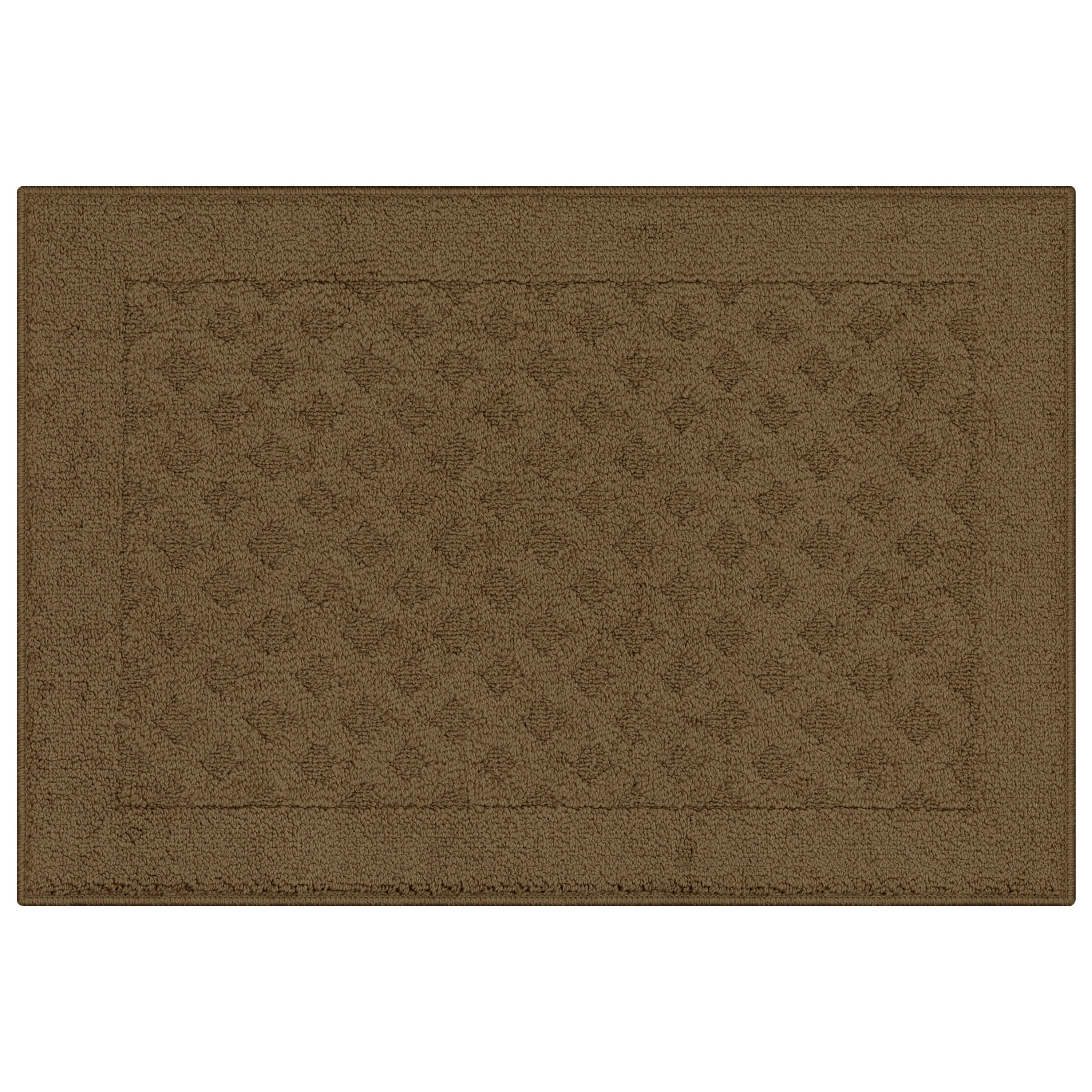 Mainstays Dylan Solid Diamond Olefin Brown Indoor Accent Rug, 1'8"x2'6"