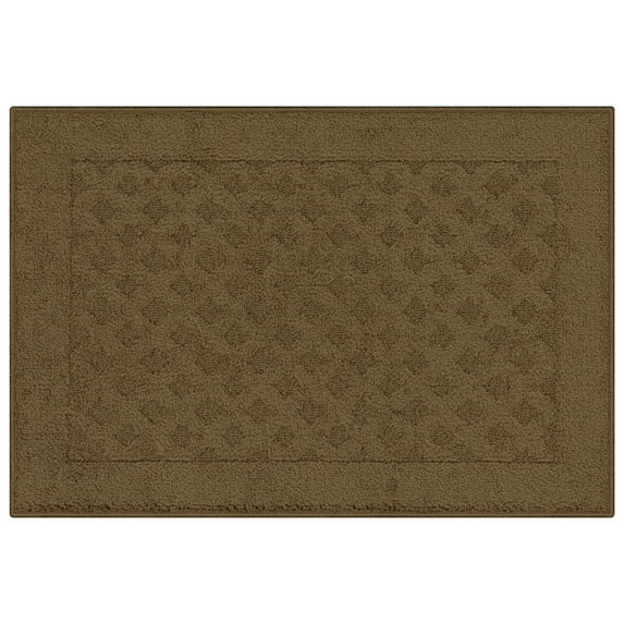 Mainstays Dylan Solid Diamond Olefin Brown Indoor Accent Rug, 1'8"x2'6"