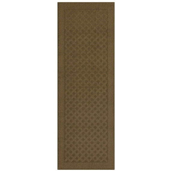 Mainstays Dylan Solid Diamond Olefin Brown Indoor Runner Rug, 2'x6'