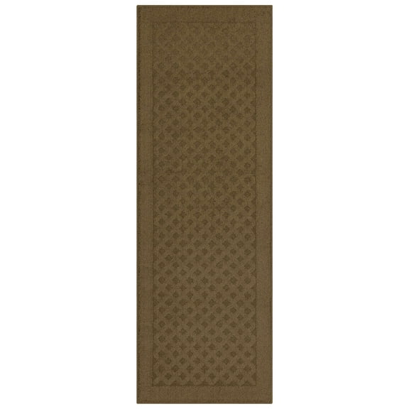 Mainstays Dylan Solid Diamond Olefin Brown Indoor Runner Rug, 2'x6'