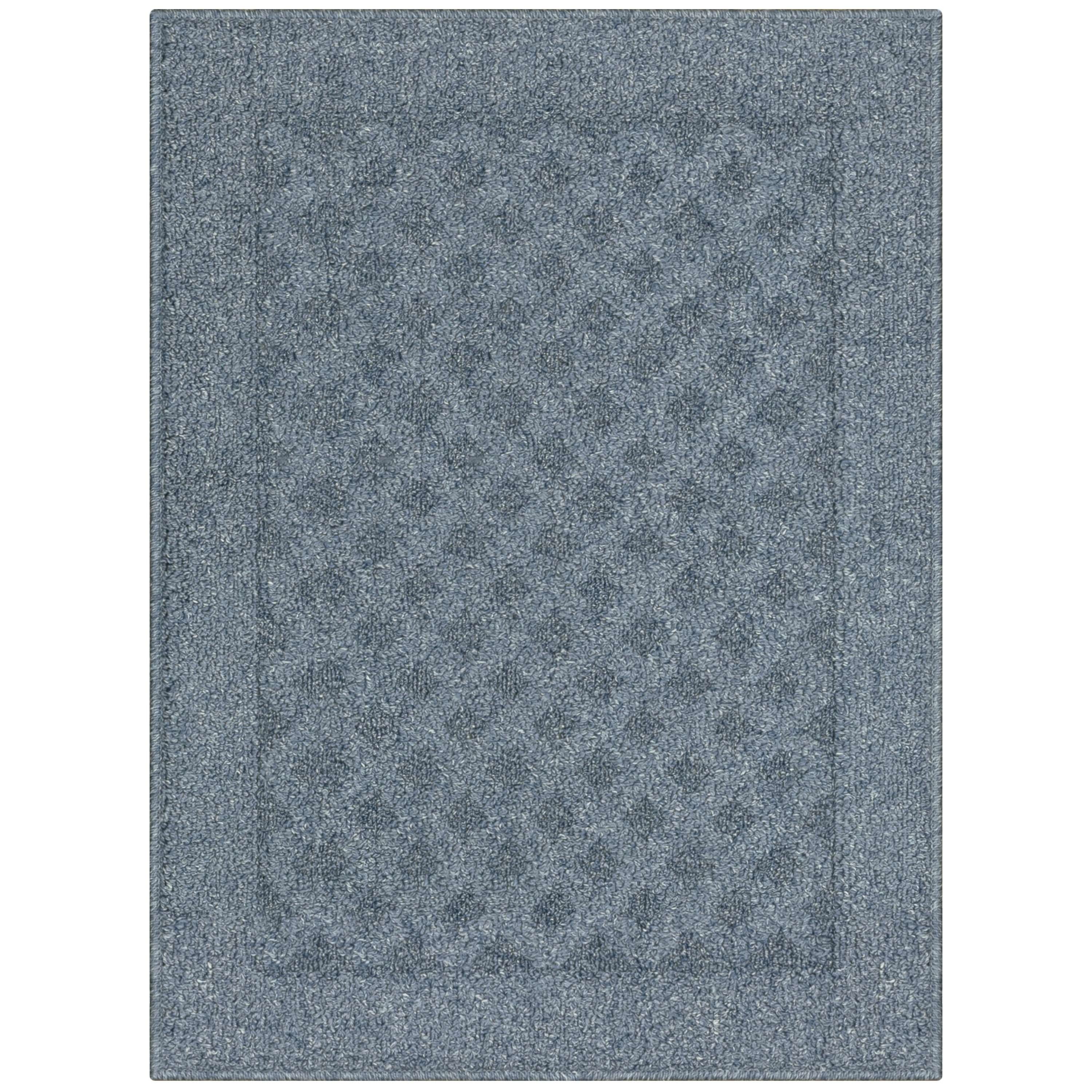Mainstays Dylan Solid Diamond Olefin Navy Blue Indoor Accent Rug, 1'8 ...