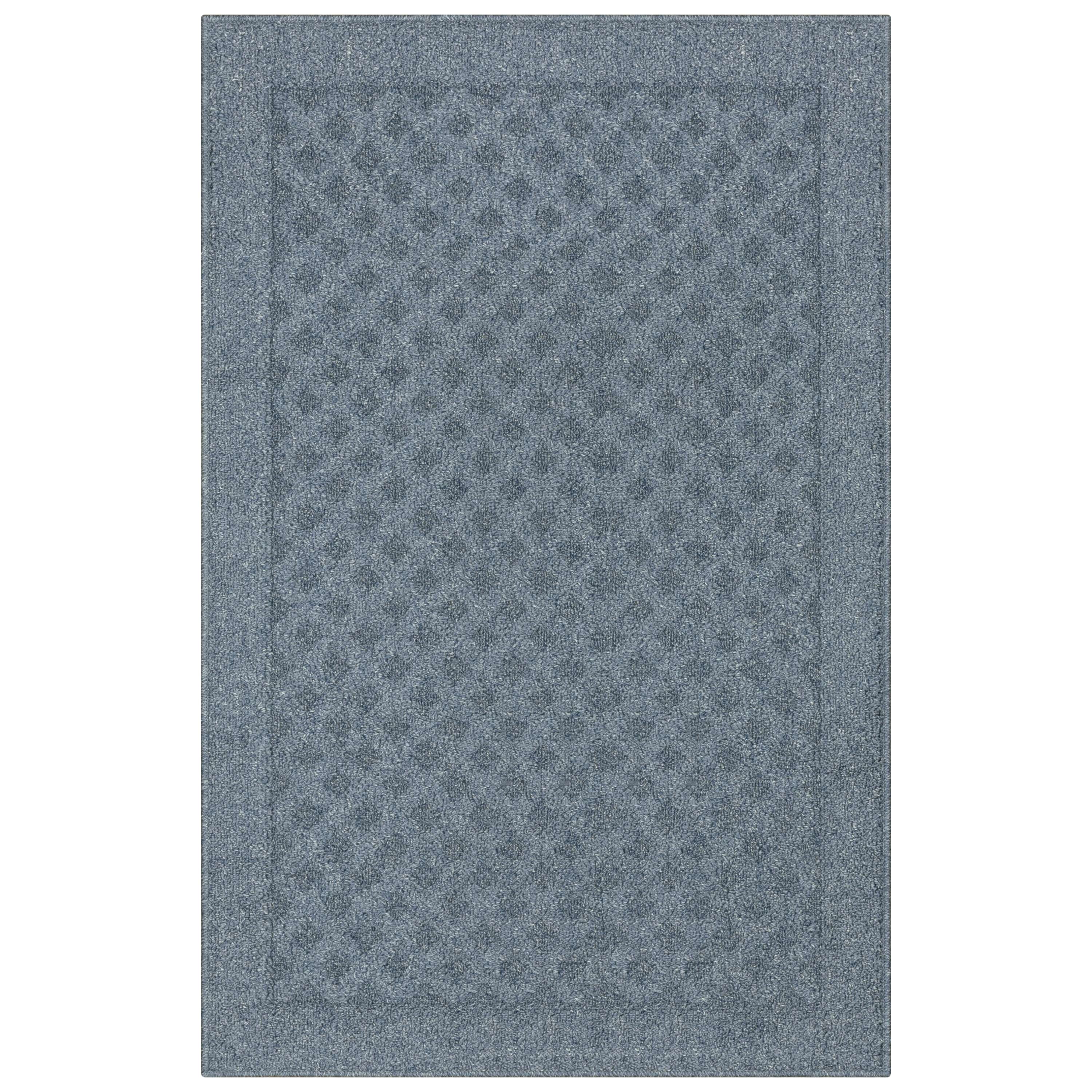 Mainstays Dylan Solid Diamond Olefin Navy Blue Indoor Accent Rug, 2'6"x3'10"