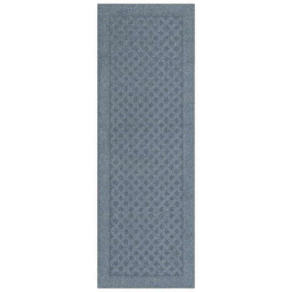 Mainstays Dylan Solid Diamond Olefin Navy Blue Indoor Runner Rug, 2'x6'