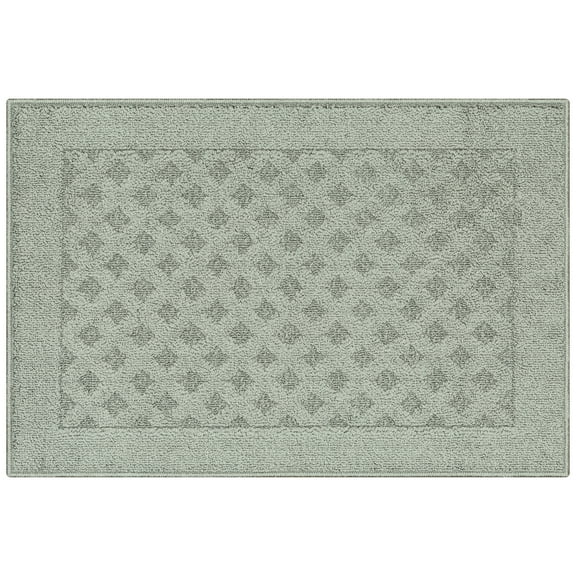 Mainstays Dylan Solid Diamond Olefin Pewter Gray Indoor Accent Rug, 1'8" x 2'6"