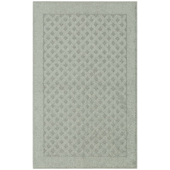Mainstays Dylan Solid Diamond Olefin Pewter Gray Indoor Accent Rug, 2'6"x3'10"