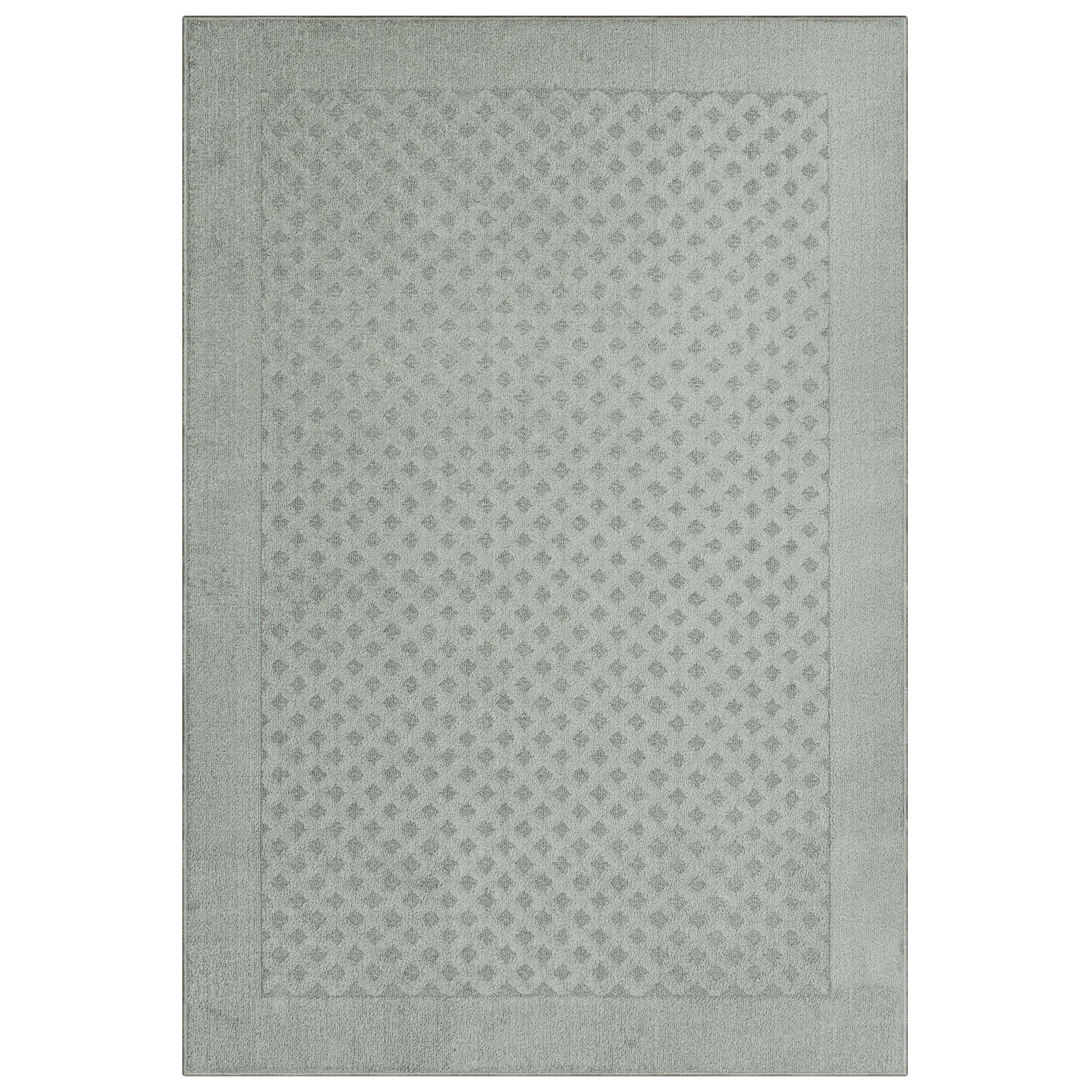 Mainstays Dylan Solid Diamond Olefin Pewter Gray Indoor Area Rug, 4' x 5'4"