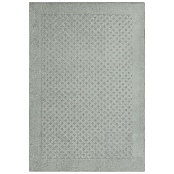 Mainstays Dylan Solid Diamond Olefin Pewter Gray Indoor Area Rug, 4' x 5'4"