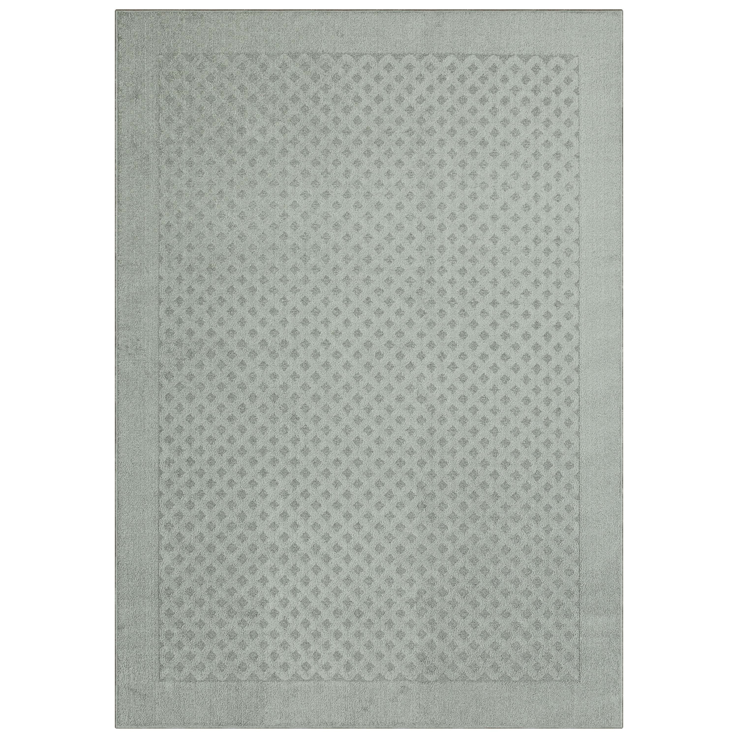 Mainstays Dylan Solid Diamond Olefin Pewter Gray Indoor Area Rug, 5' x 7'