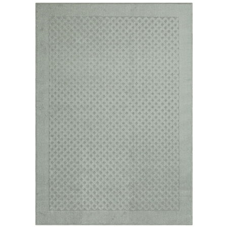 Mainstays Dylan Solid Diamond Olefin Pewter Gray Indoor Area Rug, 5' x 7'