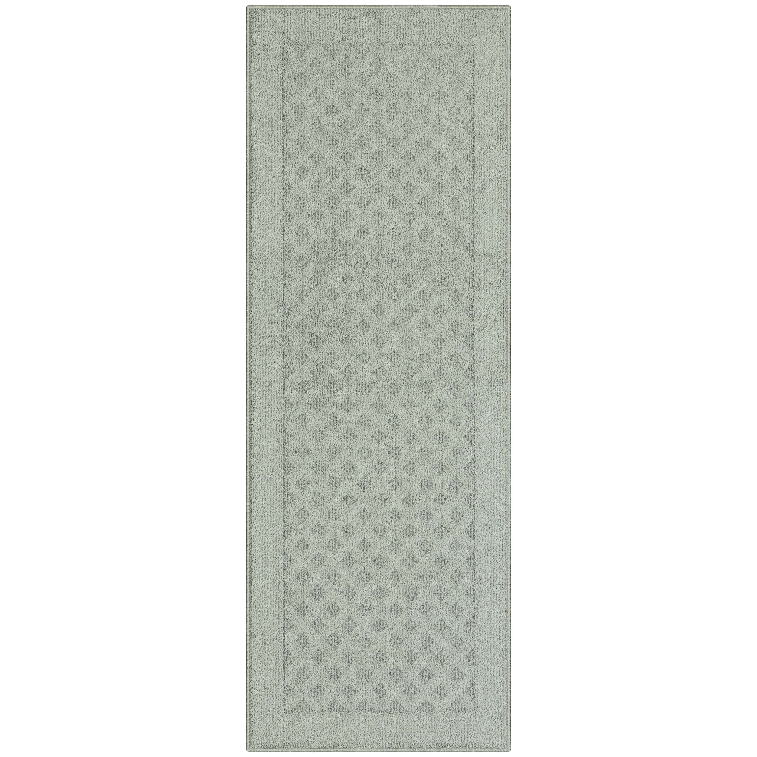 Mainstays Dylan Solid Diamond Olefin Pewter Gray Indoor Runner Rug
