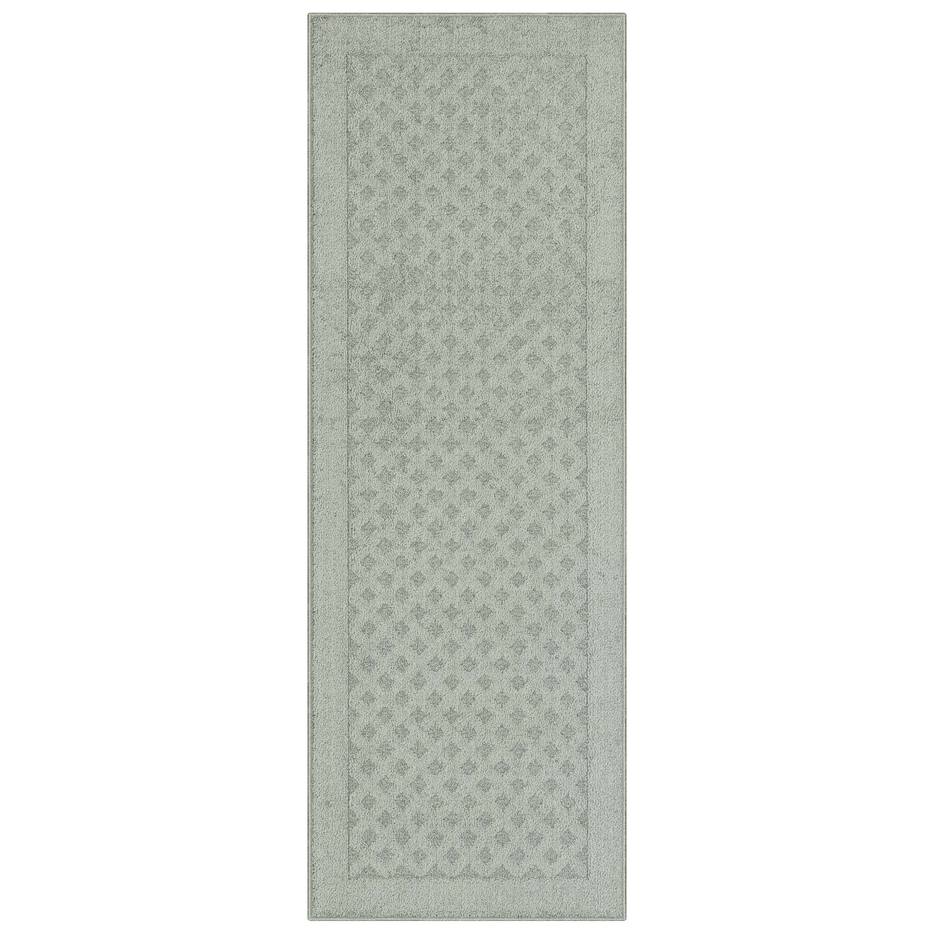 Mainstays Dylan Solid Diamond Olefin Pewter Gray Indoor Runner Rug