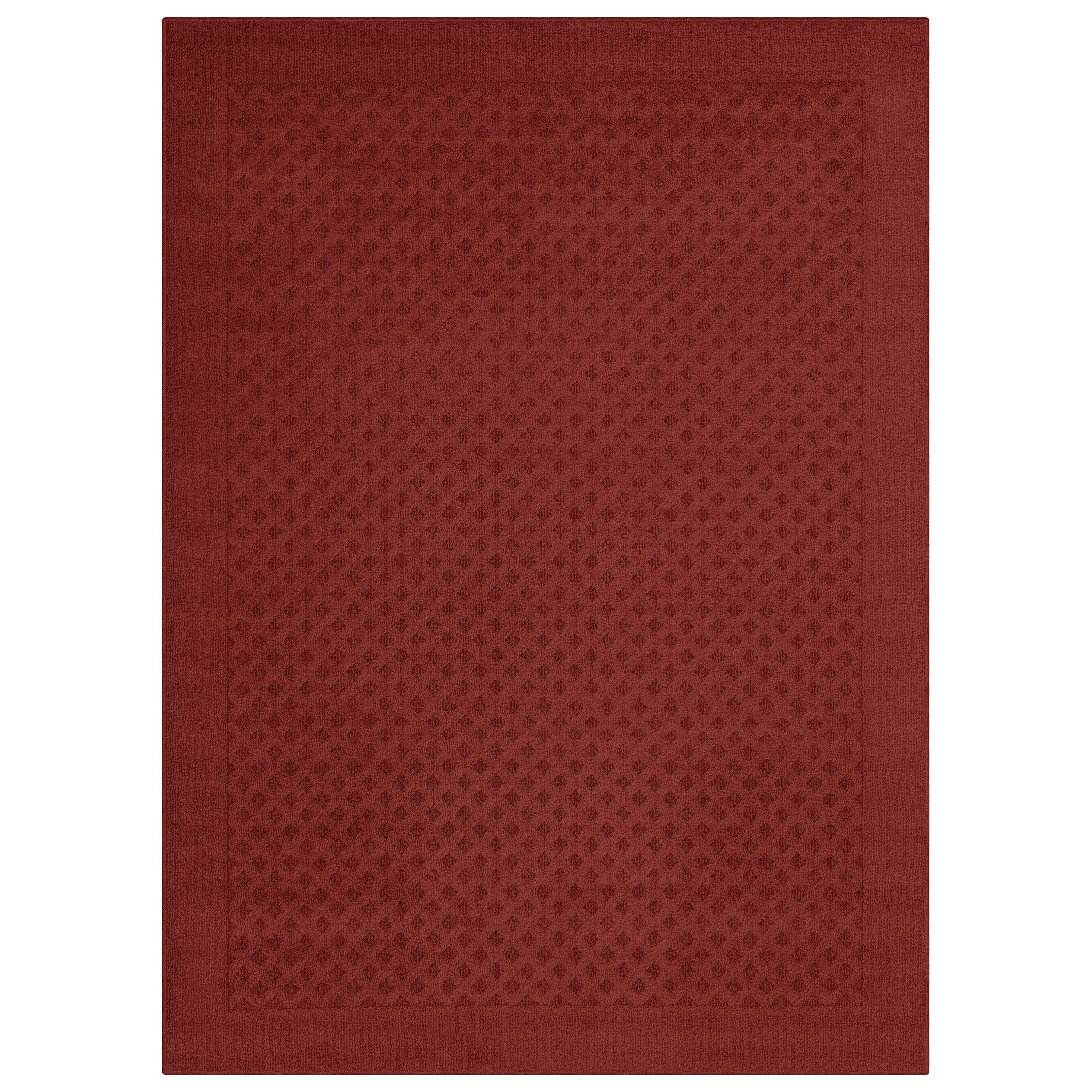 Mainstays Dylan Solid Diamond Olefin Red Indoor Area Rug, 7' x 10'