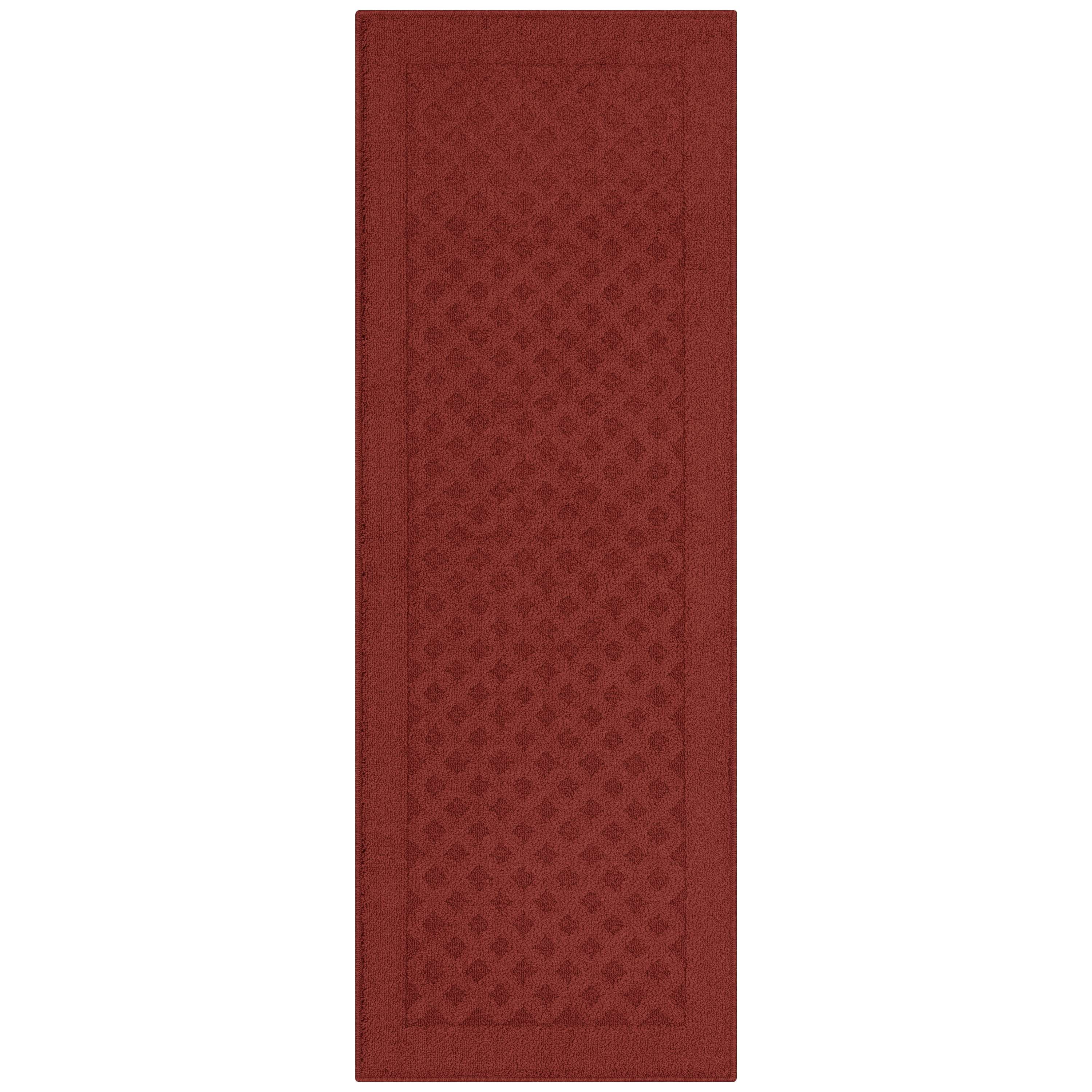 Mainstays Dylan Solid Diamond Olefin Red Indoor Runner Rug, 1'9"x5'