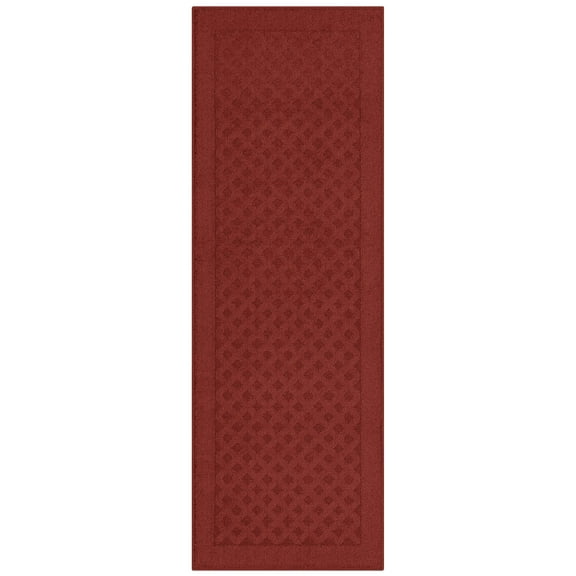 Mainstays Dylan Solid Diamond Olefin Red Indoor Runner Rug, 2'x6'