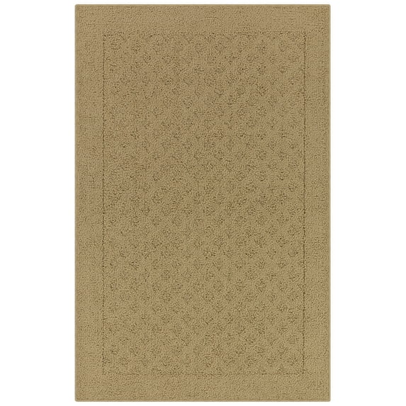 Mainstays Dylan Solid Diamond Indoor Entryway Area Rug, Beige, 2'6"x3'10"