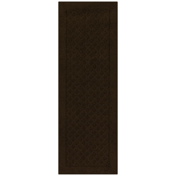Mainstays Dylan Solid Diamond Traditional Brown Indoor Runner Rug, 1'9"x5'