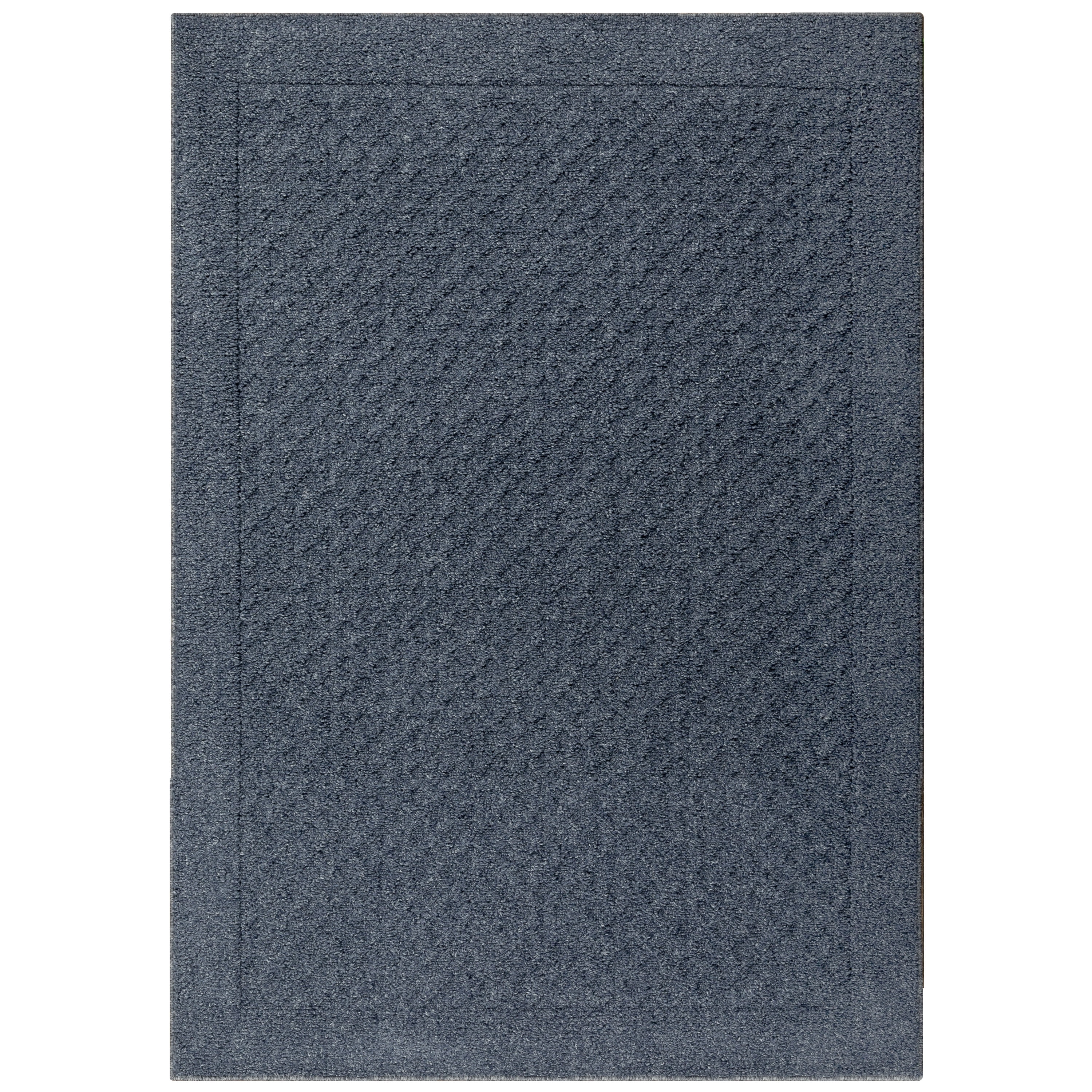 Mainstays Dylan Solid Diamond Traditional Navy Blue Indoor Area Rug, 4