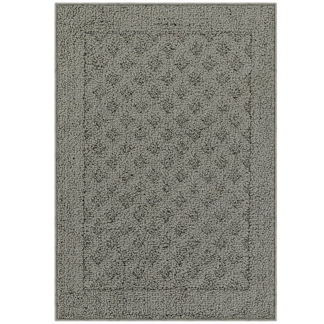 Mainstays Dylan Solid Diamond Traditional Pewter Gray Indoor Accent Rug