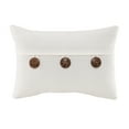 thumbnail image 1 of Mainstays Dynasty Oblong 3 Button Decorative Polyester Throw Pillow, 14" x 20", White, 1 of 3