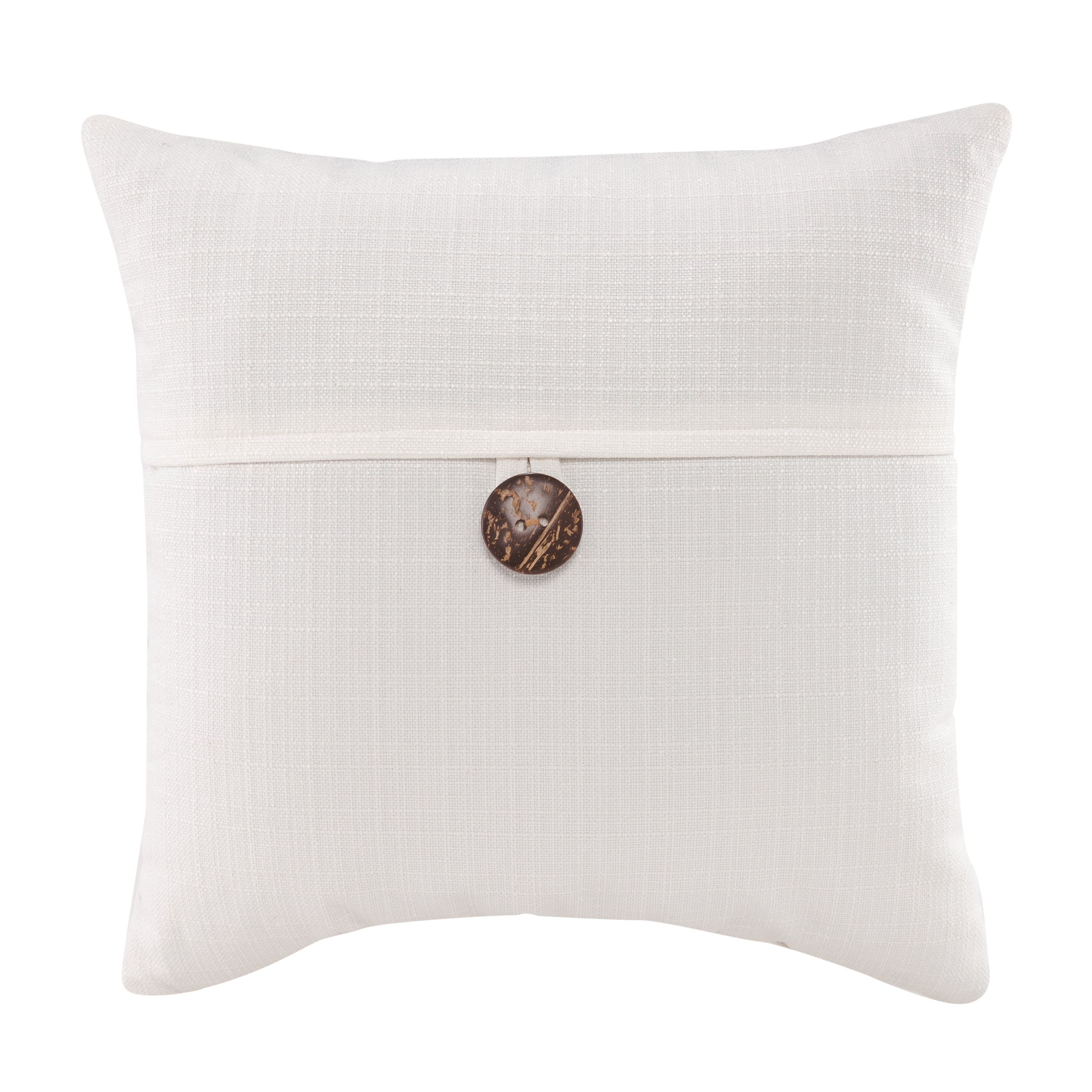 Mainstays Rosette Plush Decorative Square Throw Pillow, 22 x 22, Ivory  Color 