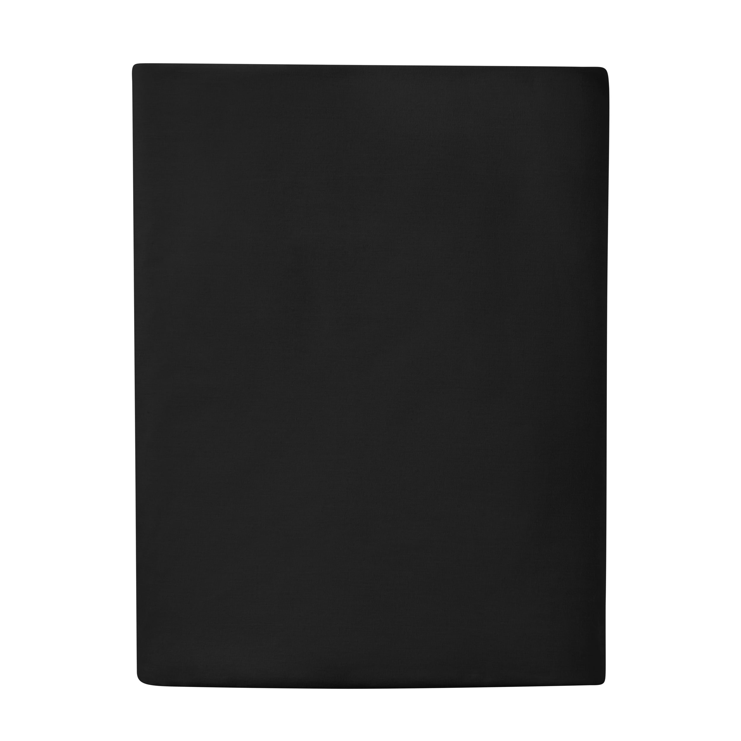Mainstays Easy Care 300 Thread Count Solid Rich-Black CVC Cotton Blend Fitted Sheet, Queen (Adult)
