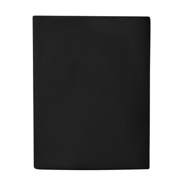 Mainstays Easy Care 300 Thread Count Solid Rich-Black CVC Cotton Blend Fitted Sheet, Queen (Adult)