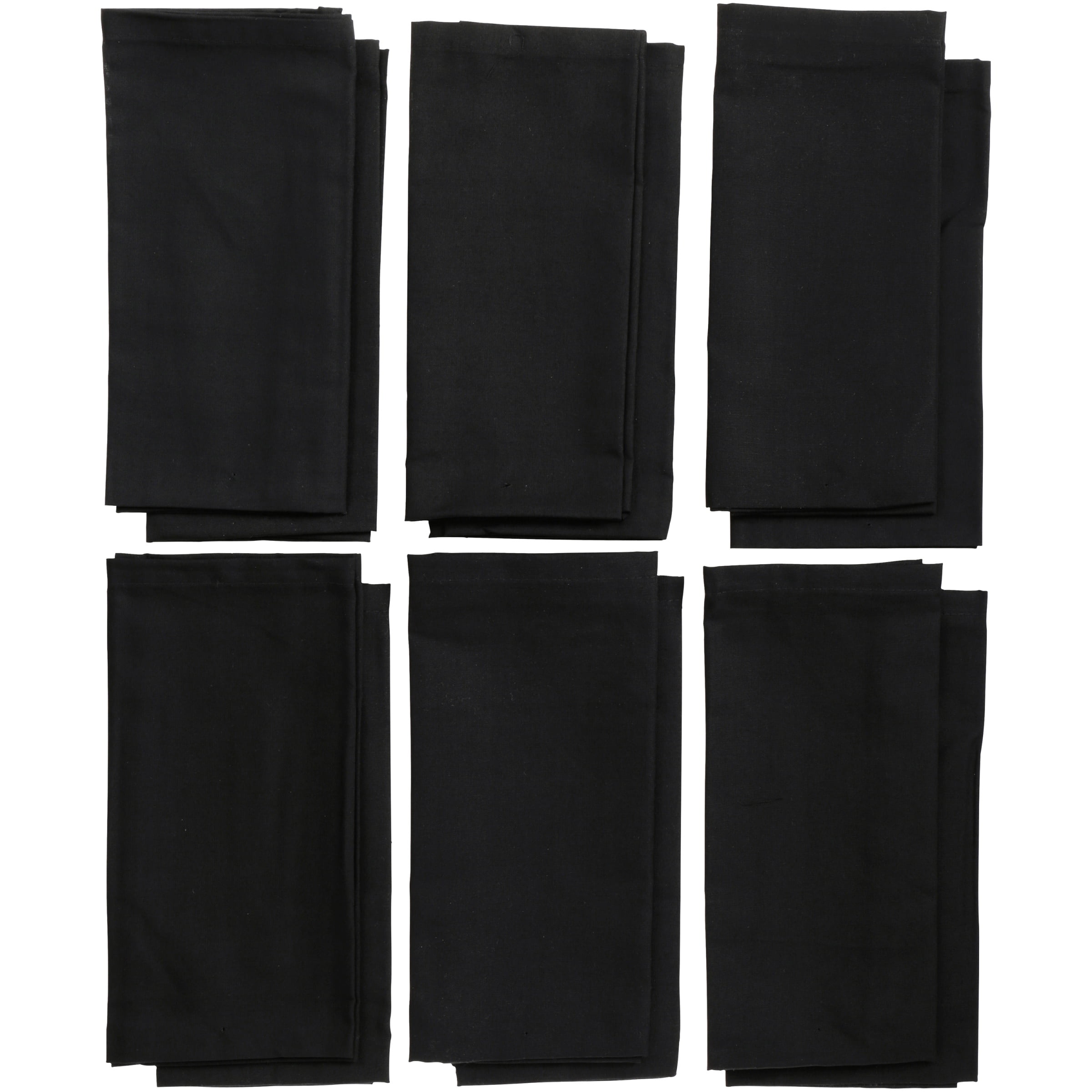 Mainstays Easy Care Fabric Napkin, Rich Black, Set of 12