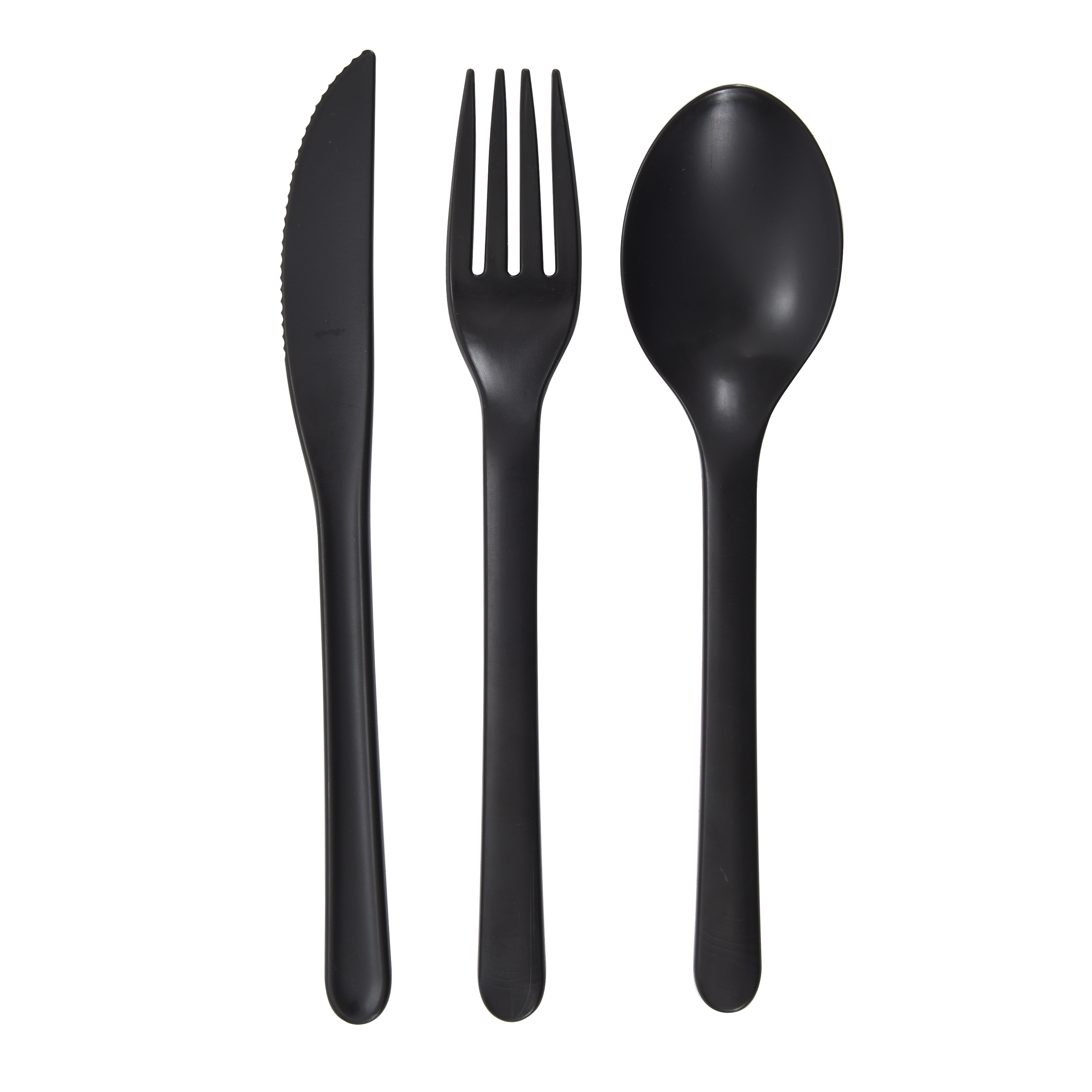 Mainstays Eco-Friendly Recycled Plastic 3-Piece Flatware Set, Black - image 1 of 9
