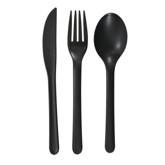 Mainstays Eco-Friendly Recycled Plastic 3-Piece Flatware Set, Black