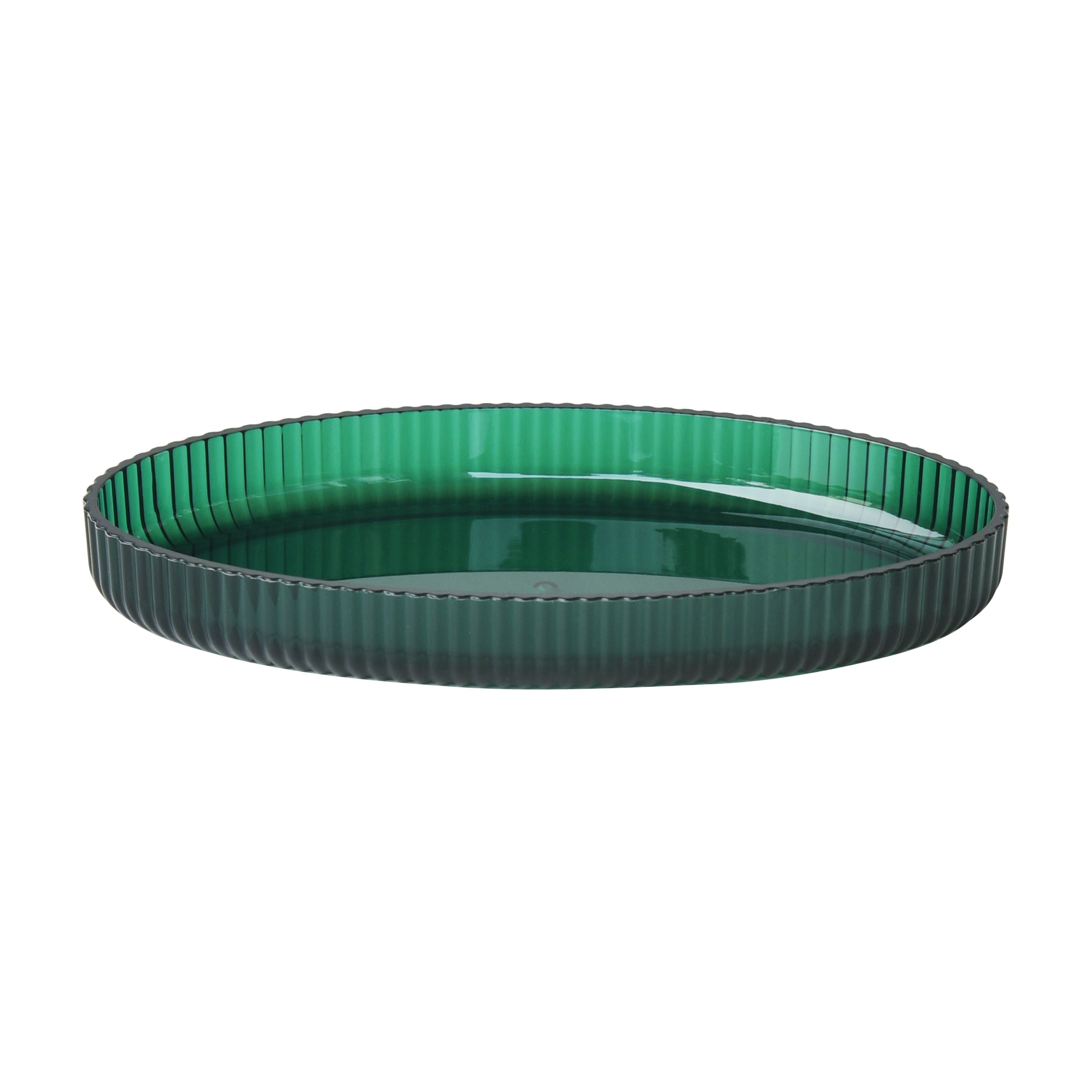 Mainstays Plastic Fluted Trinket Tray Green Compact Durable - Walmart.com