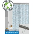 thumbnail image 1 of Mainstays Eco-friendly Water Drops Waterproof Recycled PEVA Shower Curtain Set with 12 Hooks, Blue, 1 of 6