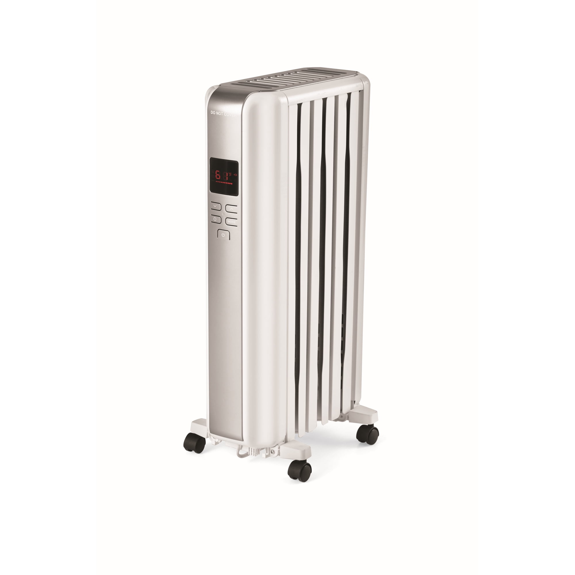 Mainstays Electric Radiator Heater with LED Display u0026 Programable  Thermostat, White, NY1506-18SRA - Walmart.com